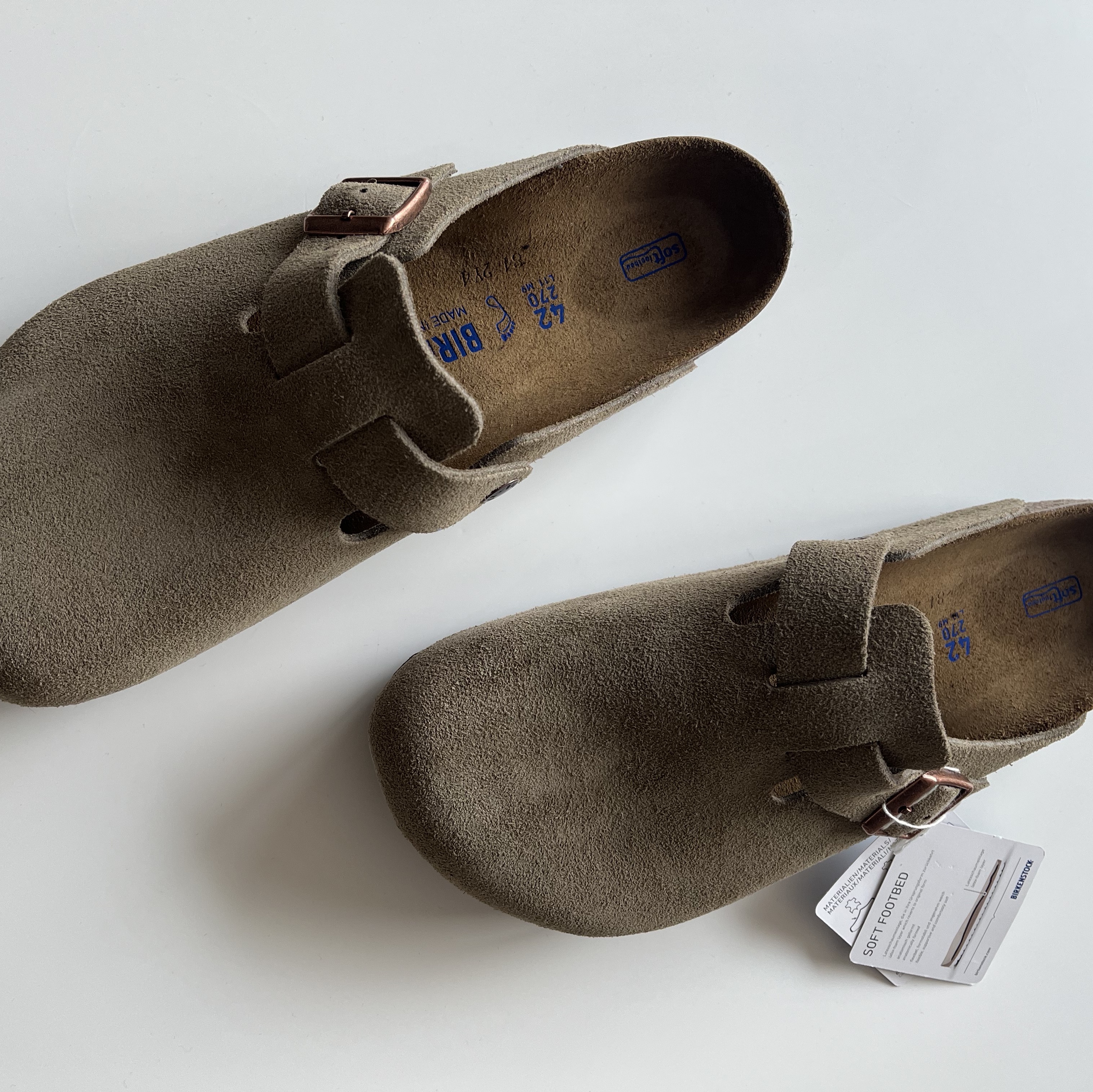 Birkenstock Boston Soft Footbed Taupe - Regular 착용 스타일