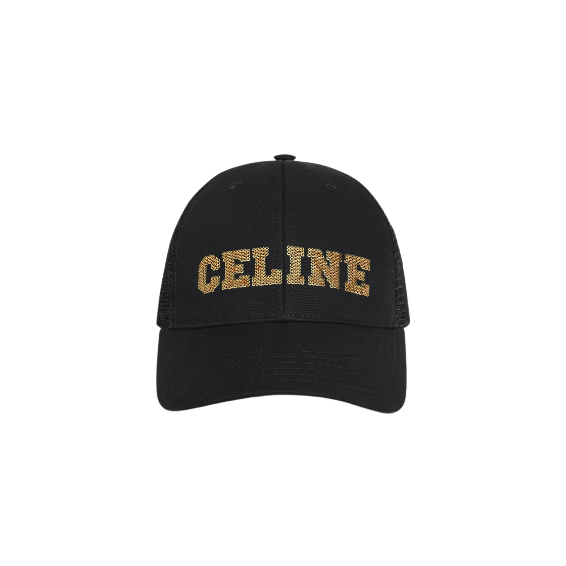 Celine Embroidered Baseball Cap in Cotton Black 상세 이미지 1