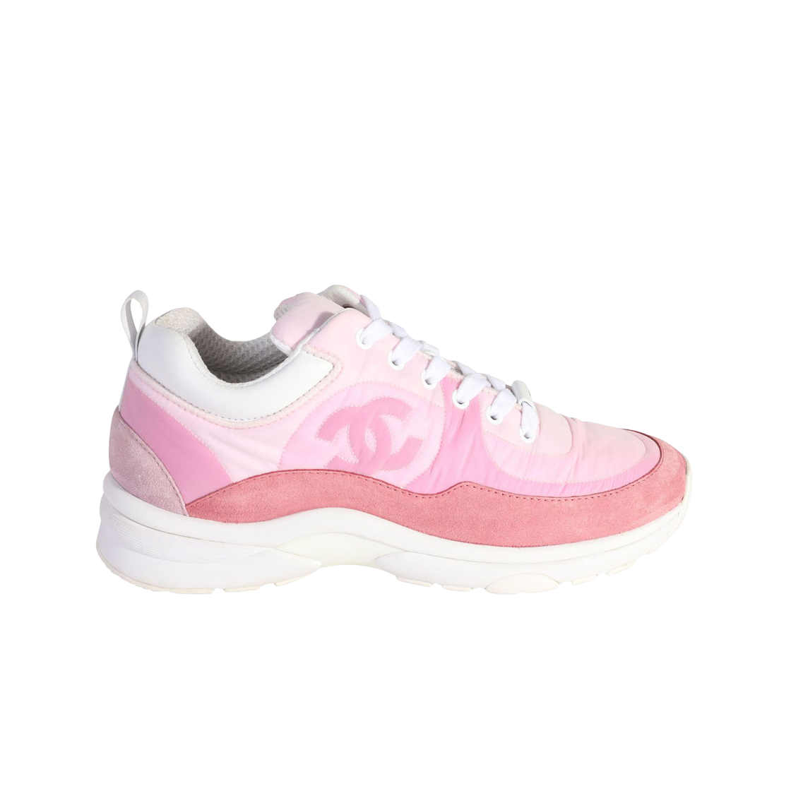(W) 샤넬 스니커즈 스웨이드 카프스킨 나일론 & 페일 핑크((W) Chanel Sneakers Suede Calfskin Nylon & Pale Pink) - 1