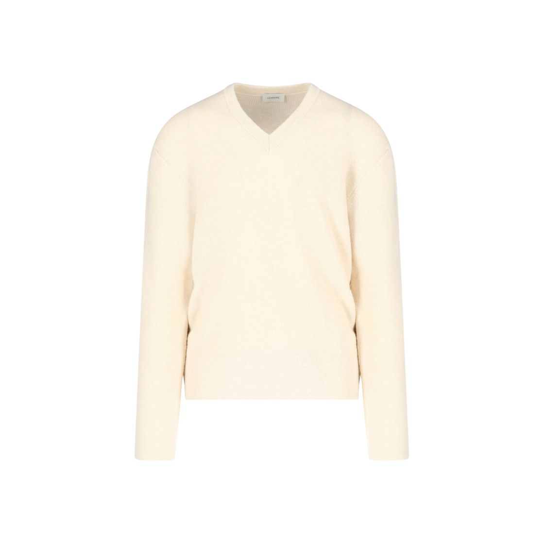 Lemaire Dry Wool V-Neck Sweater Creamy White 상세 이미지 1