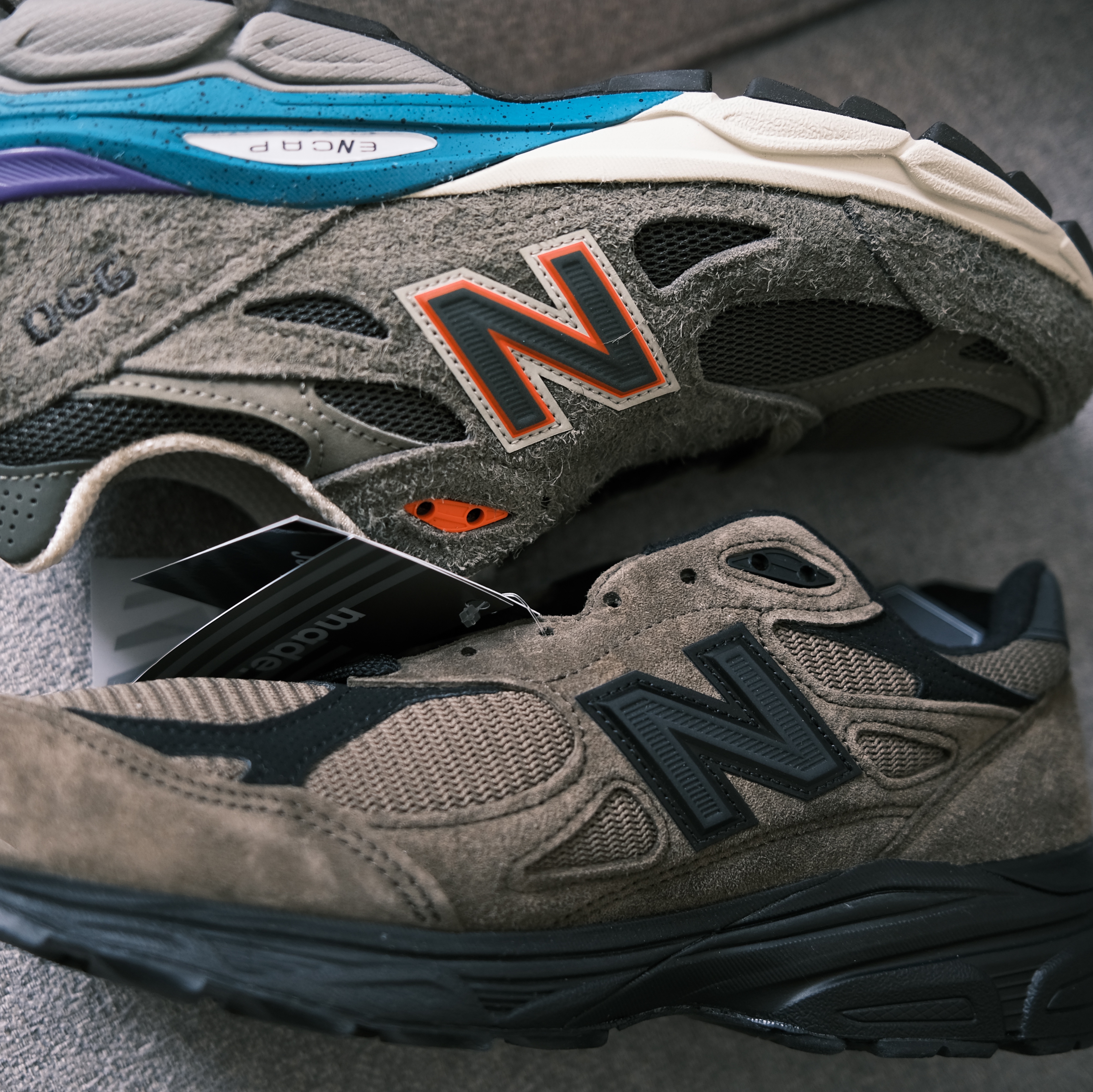 New Balance x YCMC 990v3 Made in USA Green Purple - YCMC Exclusive 착용 스타일