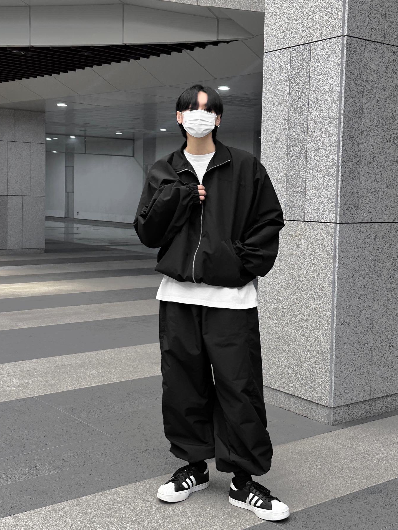 Y-3 Yohji Star Black White 착용 스타일 - 1