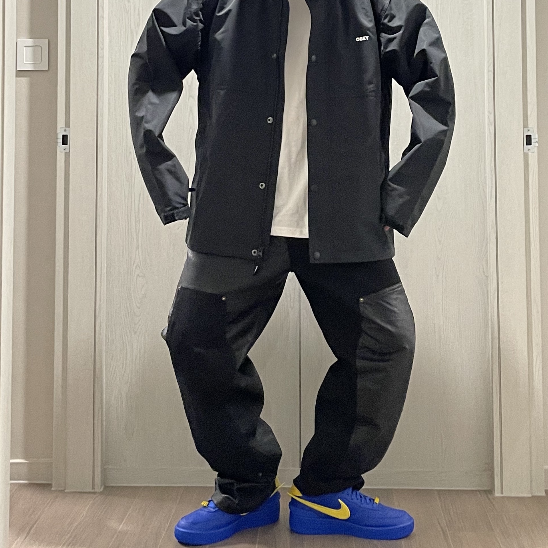 Nike x Ambush Air Force 1 Low SP Game Royal and Vivid Sulfur 착용 스타일