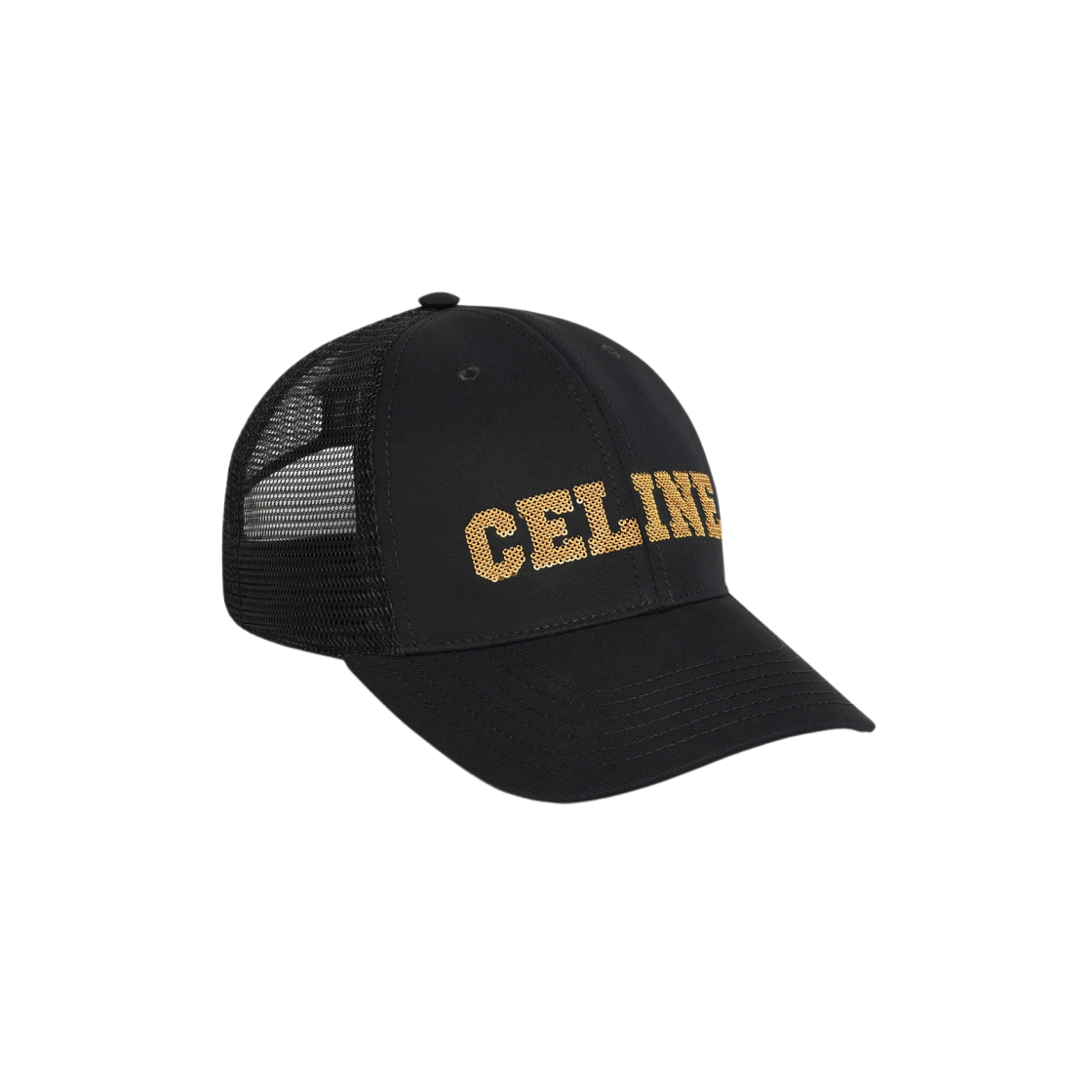 Celine Embroidered Baseball Cap in Cotton Black 상세 이미지 2