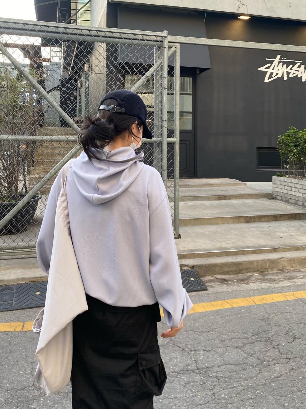Art Of Field Side Snap Jersey Hooded Light Gray 착용 스타일 - 3