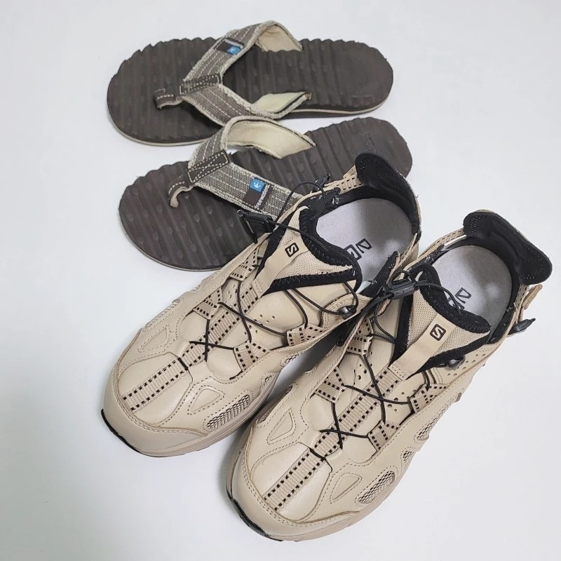 Salomon Techsonic Leather ADV Safari 착용 스타일 - 3