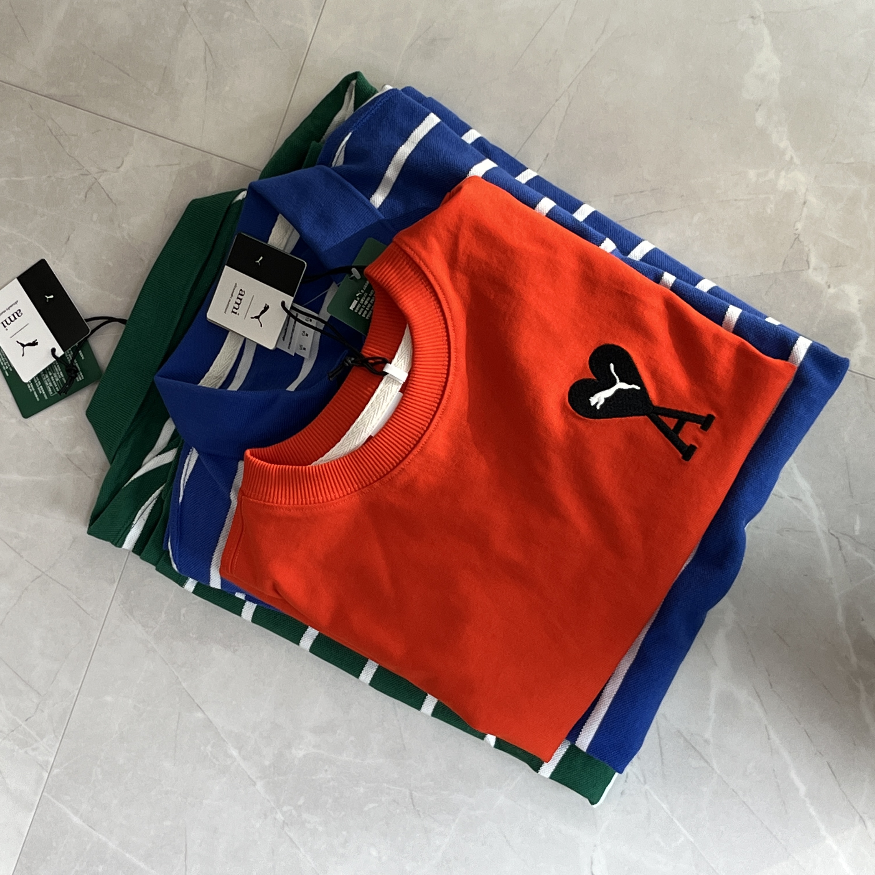 Puma x AMI Polo Dazzling Blue, Puma x AMI Polo Verdant Green 착용 스타일 - 4