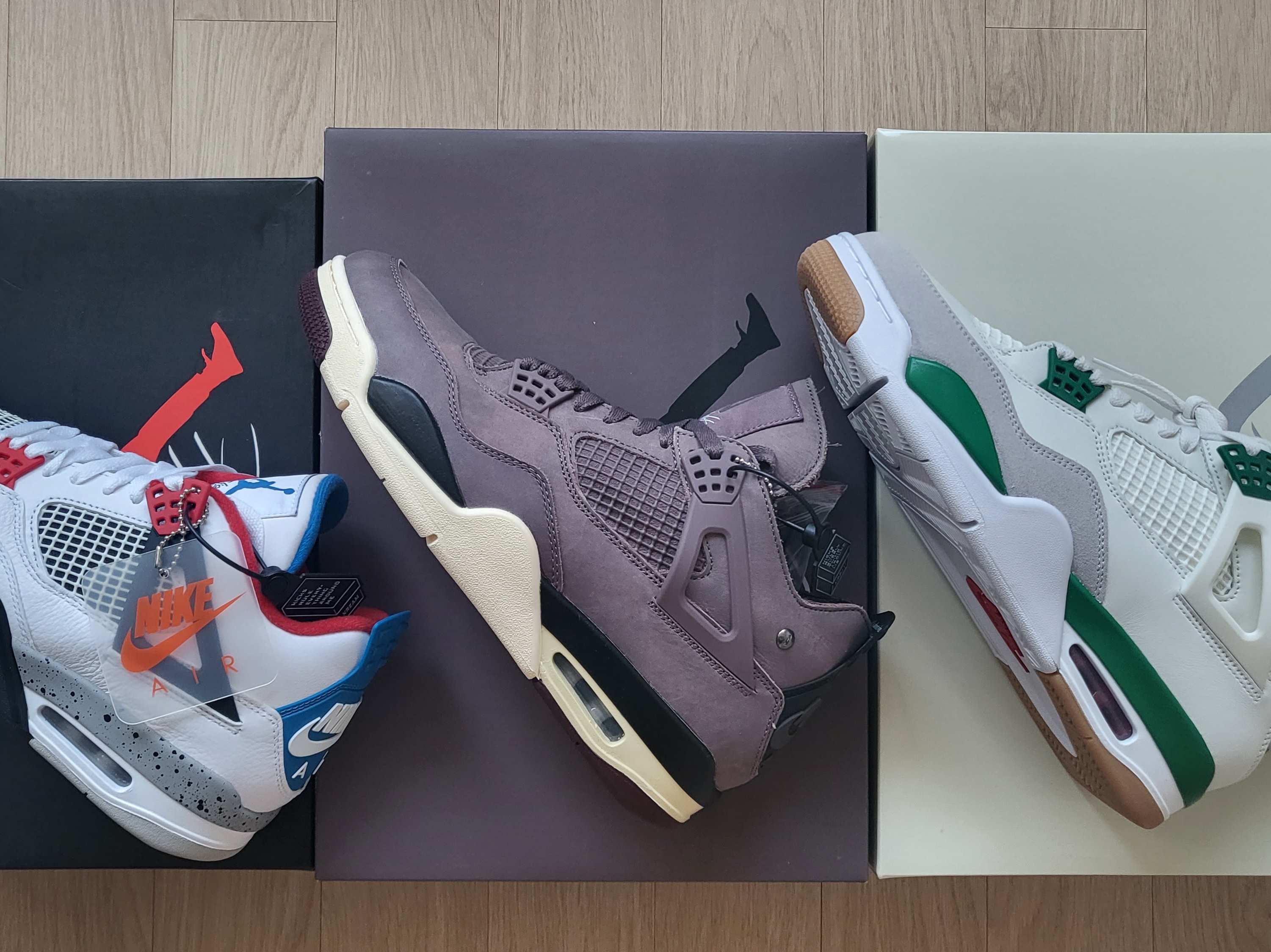 Jordan 4 Retro What The 4, Jordan 4 x A Ma Maniere Retro Violet Ore 착용 스타일
