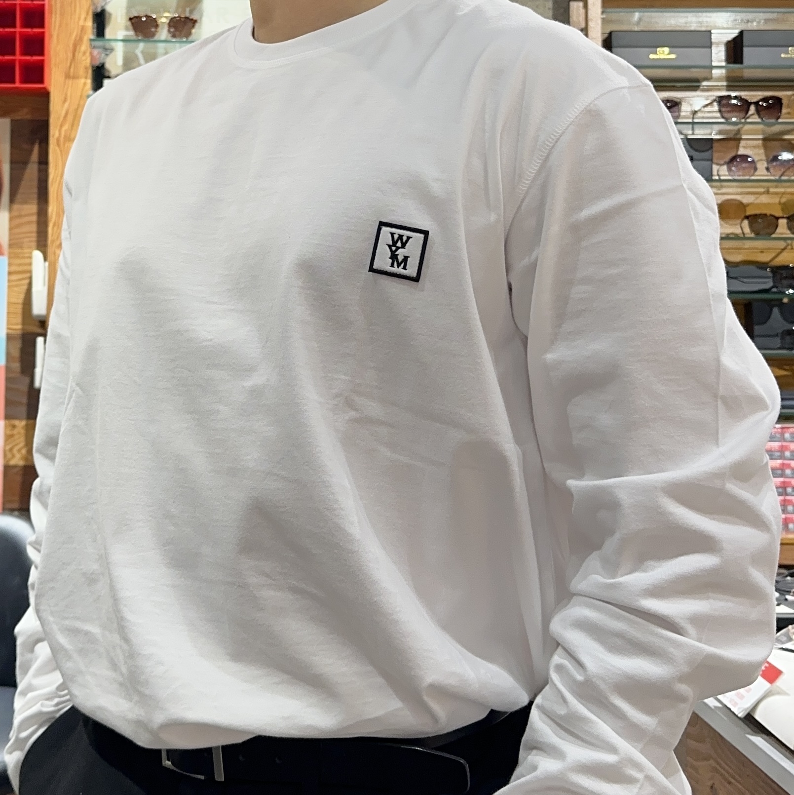 Wooyoungmi Cotton Long Sleeve Back Logo T-Shirt White - 22FW 착용 스타일 - 1