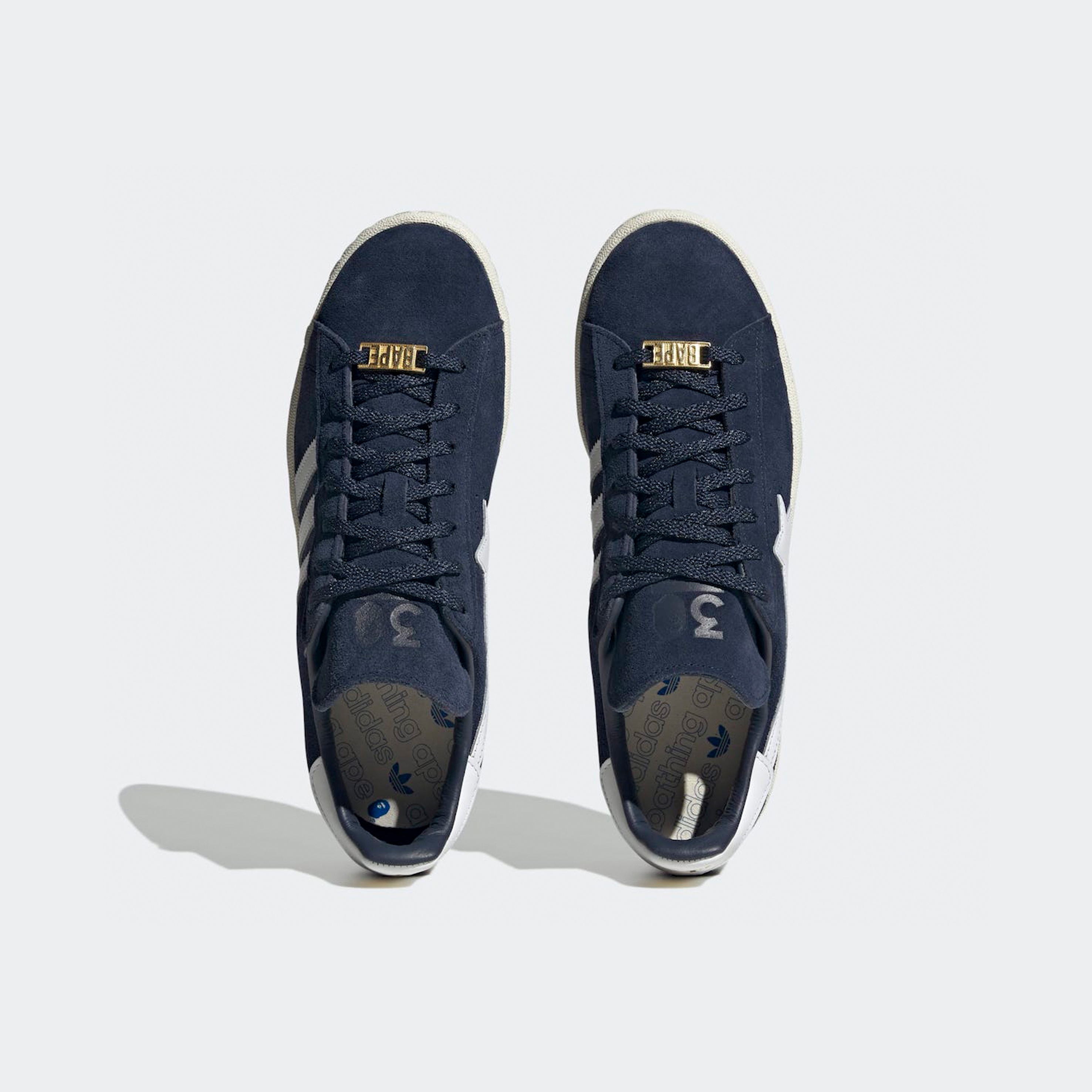 Adidas x BAPE Campus 80s Collegiate Navy 착용 스타일 - 3