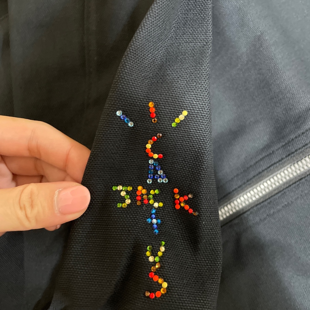 Jordan x Travis Scott Woven Jacket Black - Asia 착용 스타일 - 1