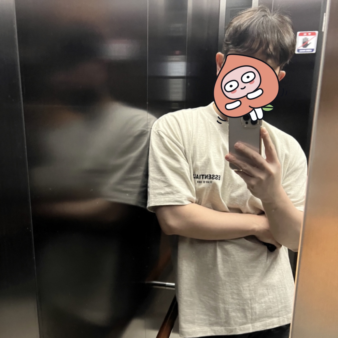 Essentials The Core Collection T-Shirt Light Oatmeal 착용 스타일
