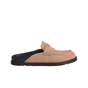 (W) Hermes Go Mule Suede Calfskin & Beige Nude