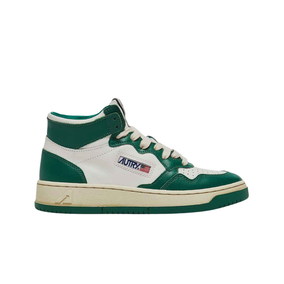 오트리 메달리스트 미드 레더 스니커즈 그린 화이트(Autry Medalist Mid Leather Sneakers Green White)