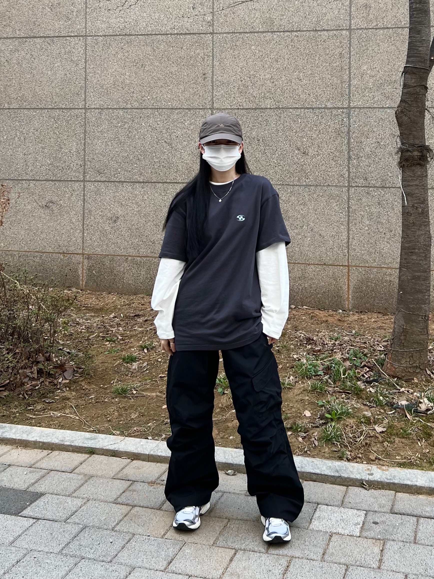 Asics x JJJJound Gel-Kayano 14 Silver Black, Sansan Gear Nylon Wing Cap Brown - 22FW 착용 스타일 - 2