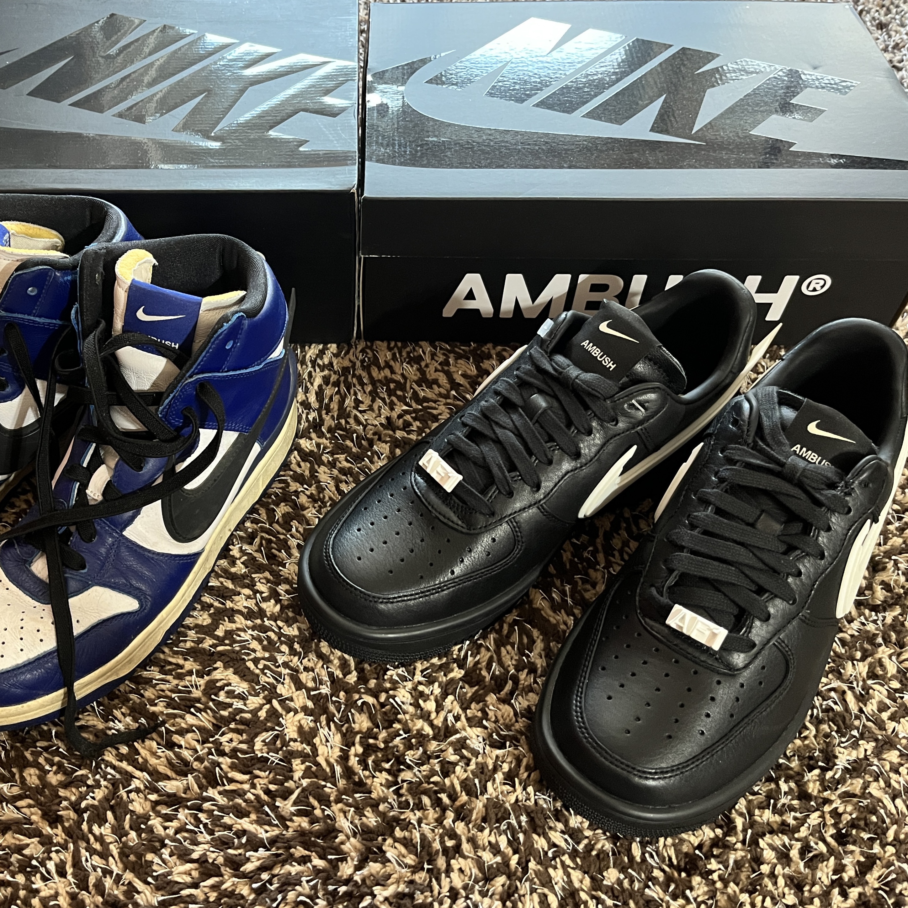 Nike x Ambush Air Force 1 Low SP Black, Nike x Ambush Dunk High Deep Royal Blue 착용 스타일 - 1