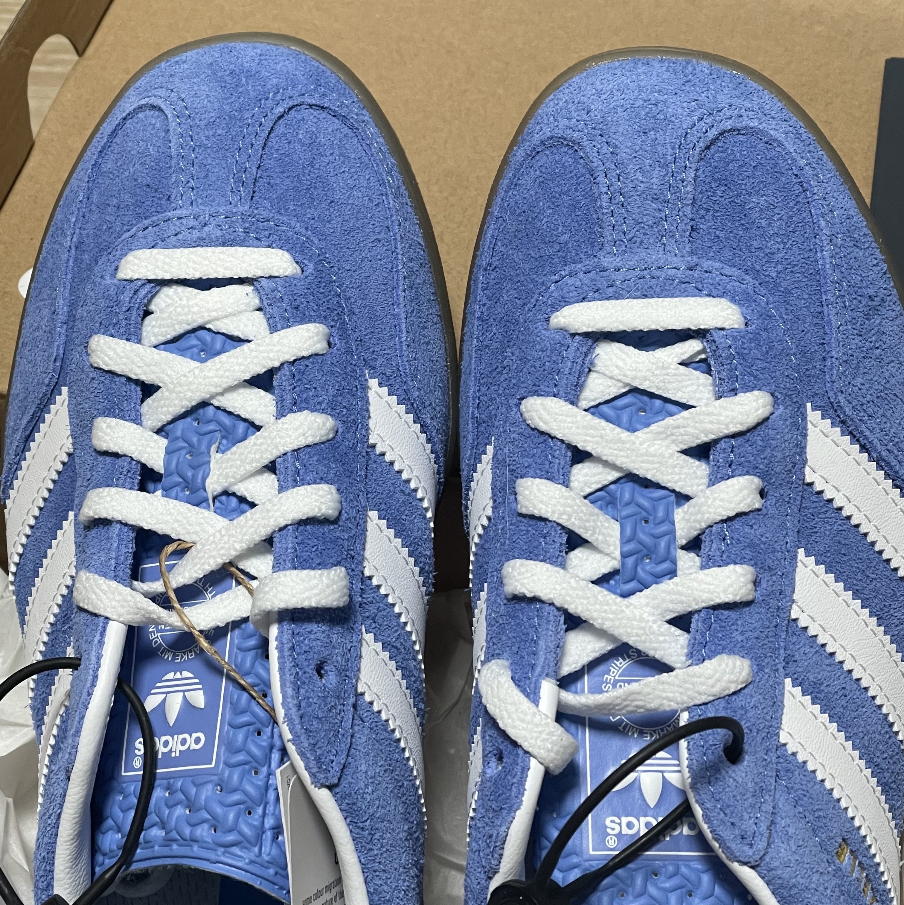 (W) Adidas Gazelle Indoor Blue Fusion Cloud White 착용 스타일 - 1