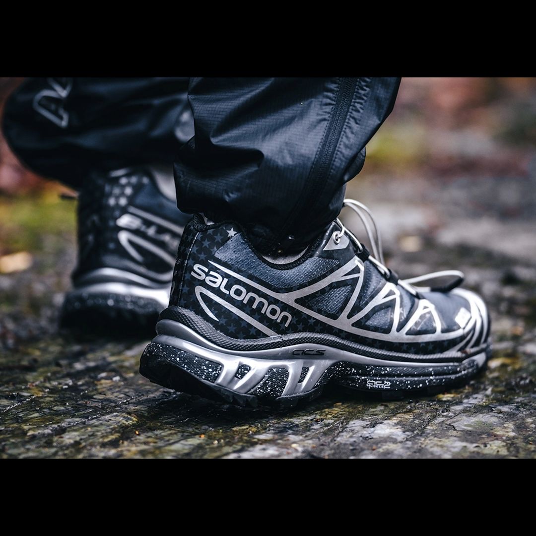 Salomon x Atmos XT-6 Black Silver 착용 스타일 - 4