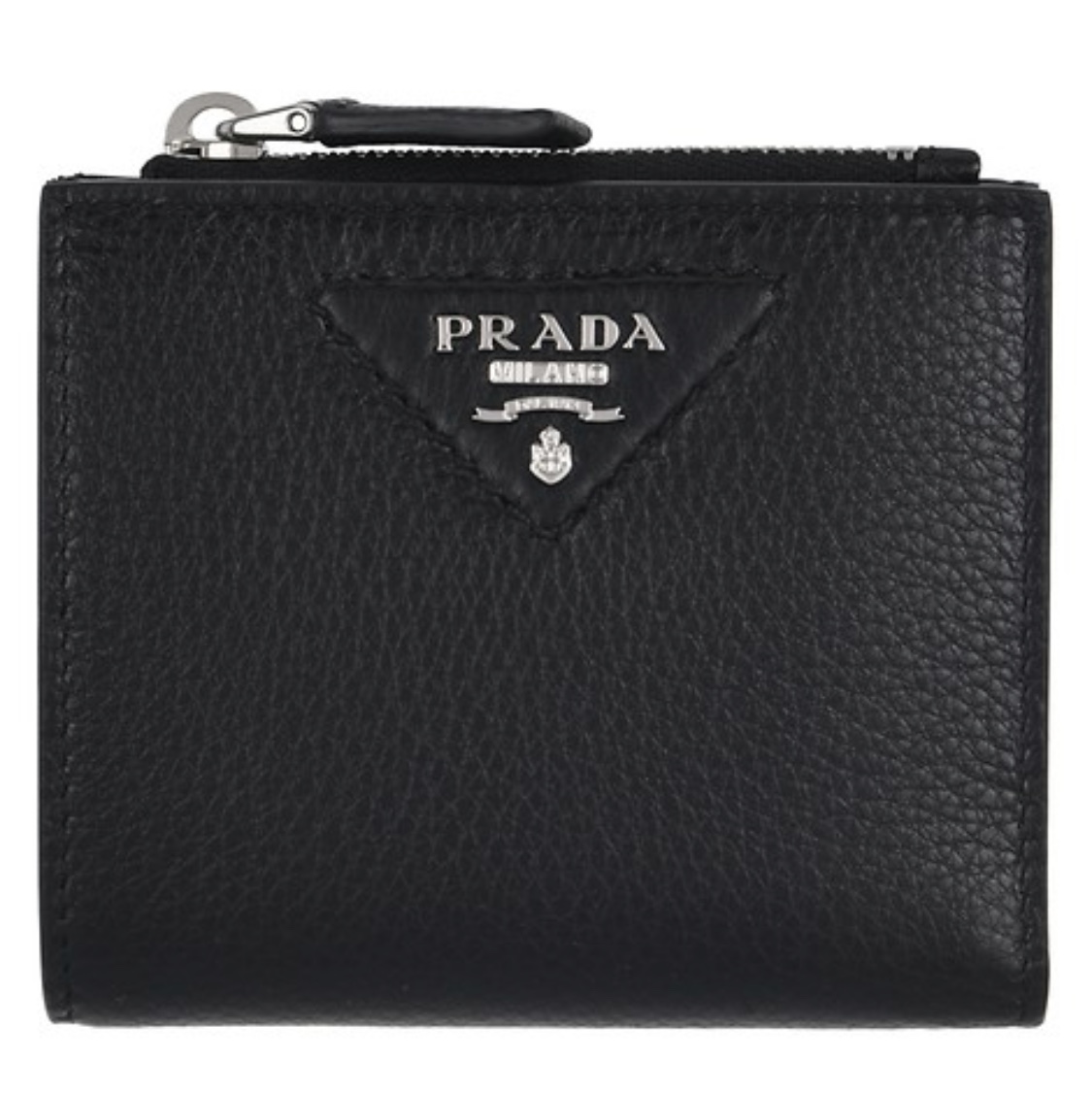 Prada Small Leather Wallet Black 착용 스타일 - 1