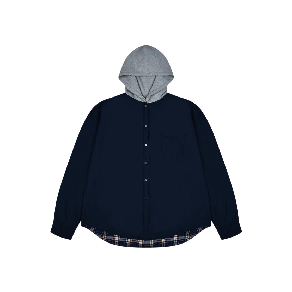 Project G/R Reversible Hoodie Check Shirts Navy 상세 이미지 3