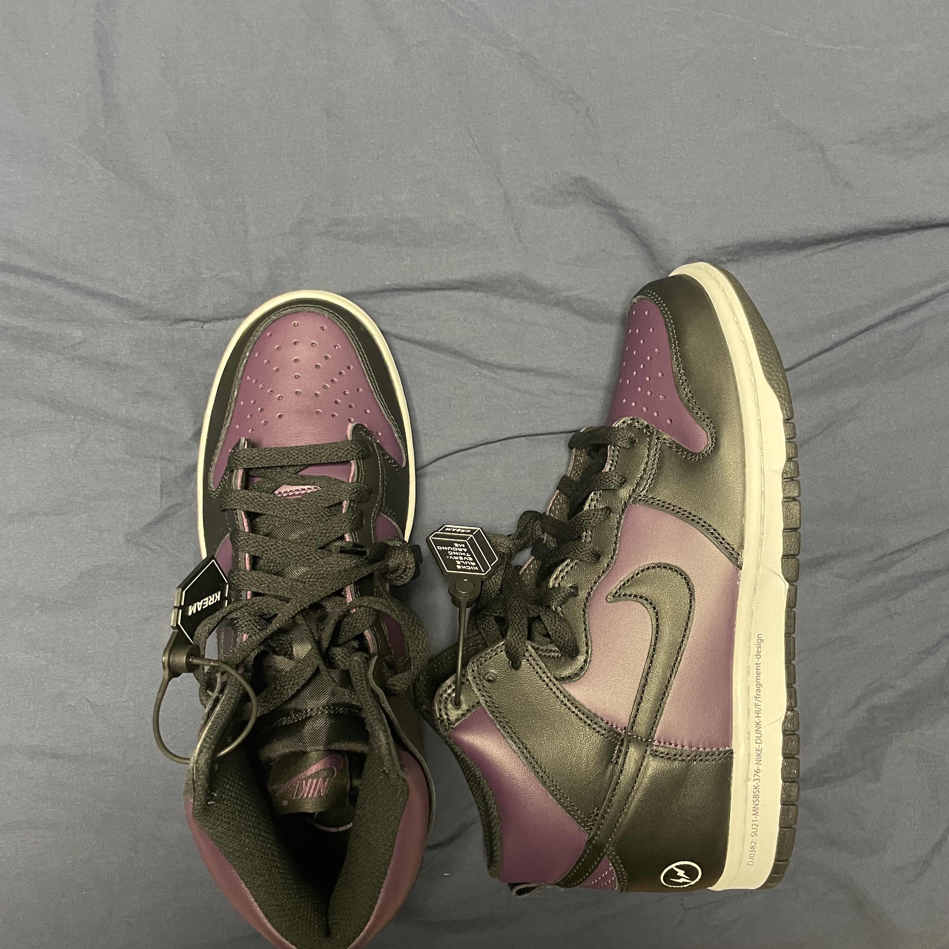 Nike x Fragment Dunk High Black 착용 스타일 - 2
