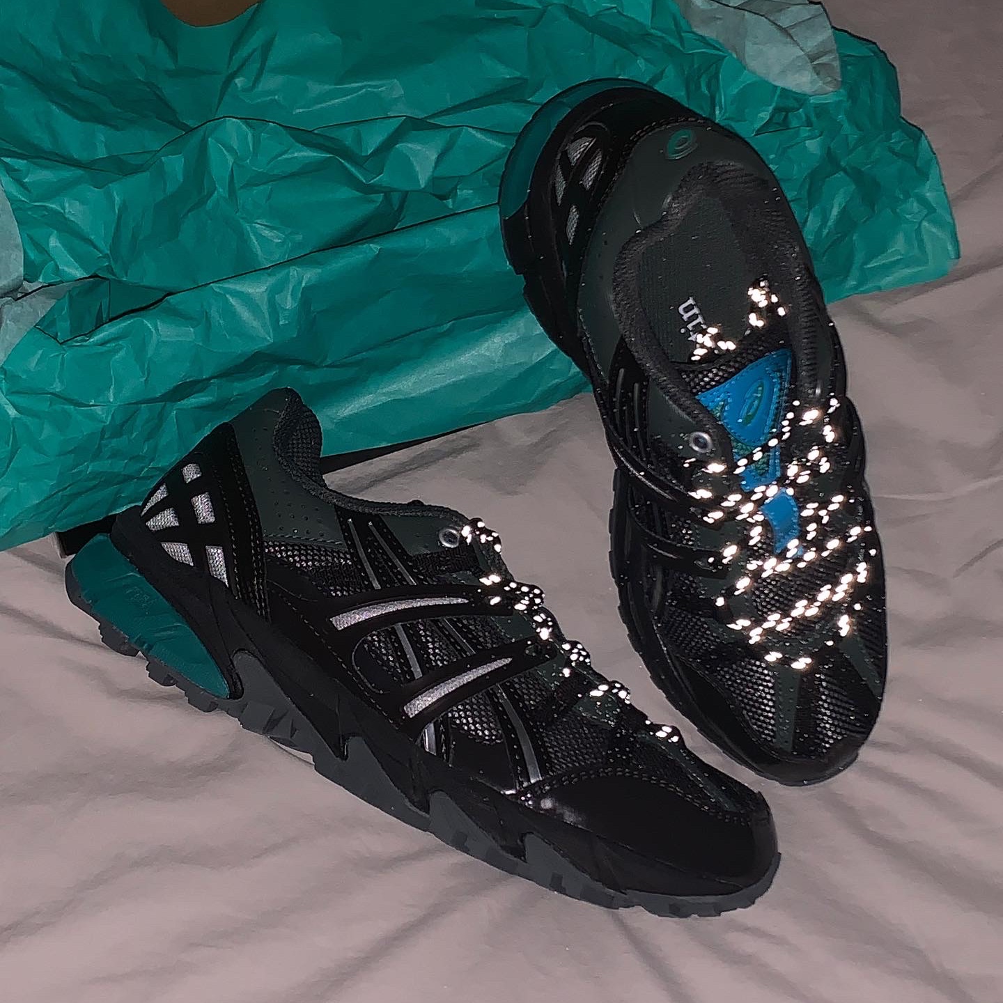 (W) Asics x Matin Kim Gel-Sonoma 15-50 Black Pure Silver 착용 스타일 - 5