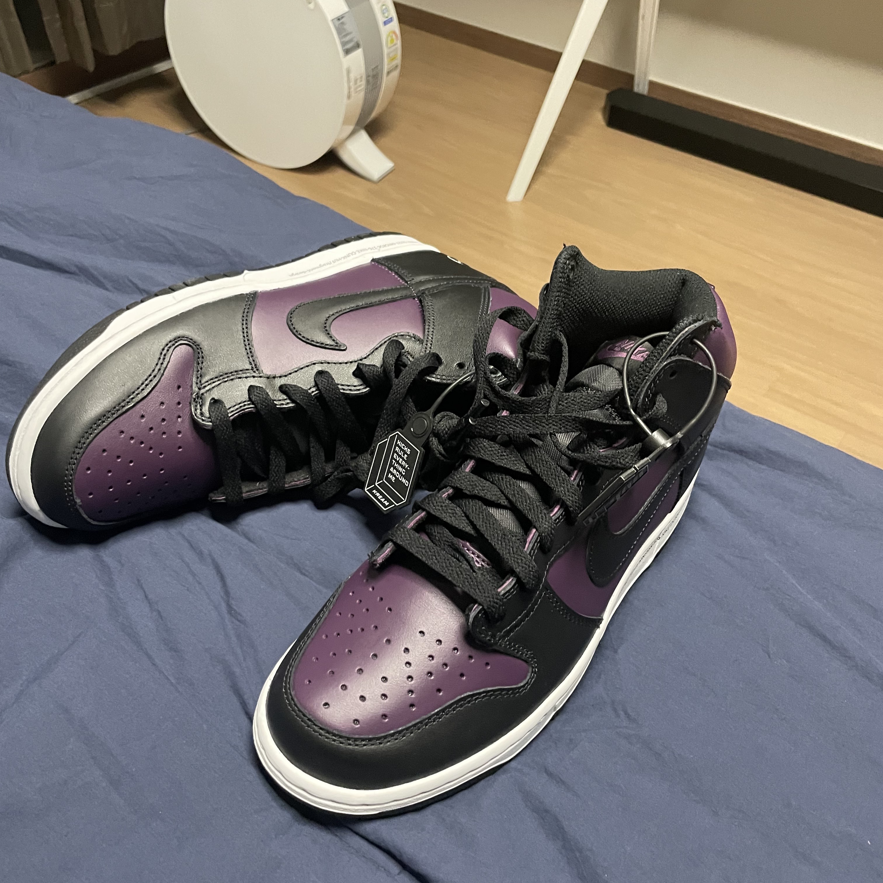 Nike x Fragment Dunk High Black 착용 스타일 - 1