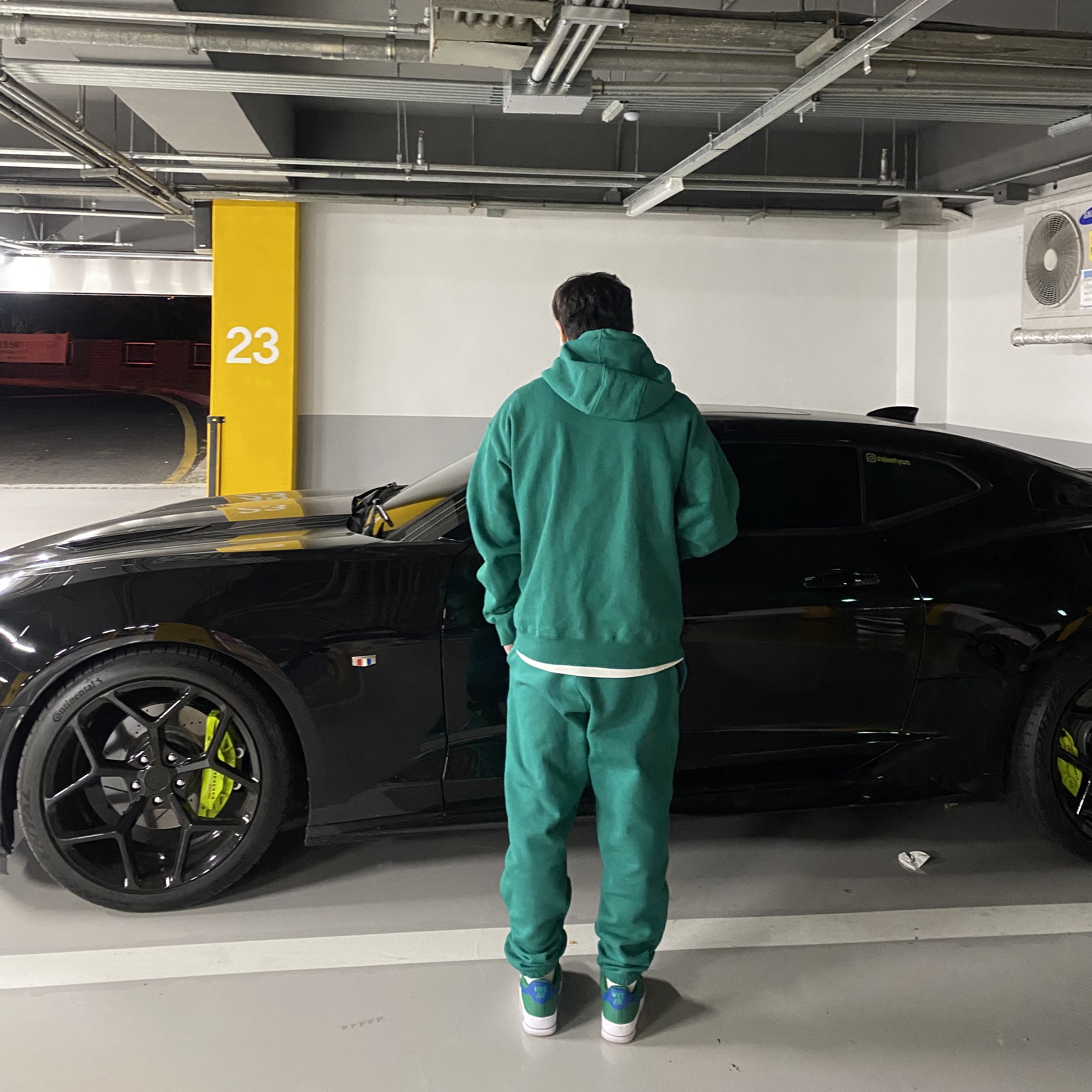 Nike NRG Solo Swoosh Fleece Hoodie Mystic Green - US/EU, Nike NRG Solo Swoosh Fleece Pants Mystic Green - US/EU 착용 스타일
