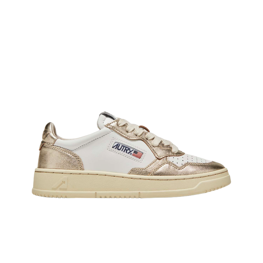 (W) 오트리 메달리스트 로우 레더 스니커즈 화이트 플래티넘((W) Autry Medalist Low Leather Sneakers White Platinum)