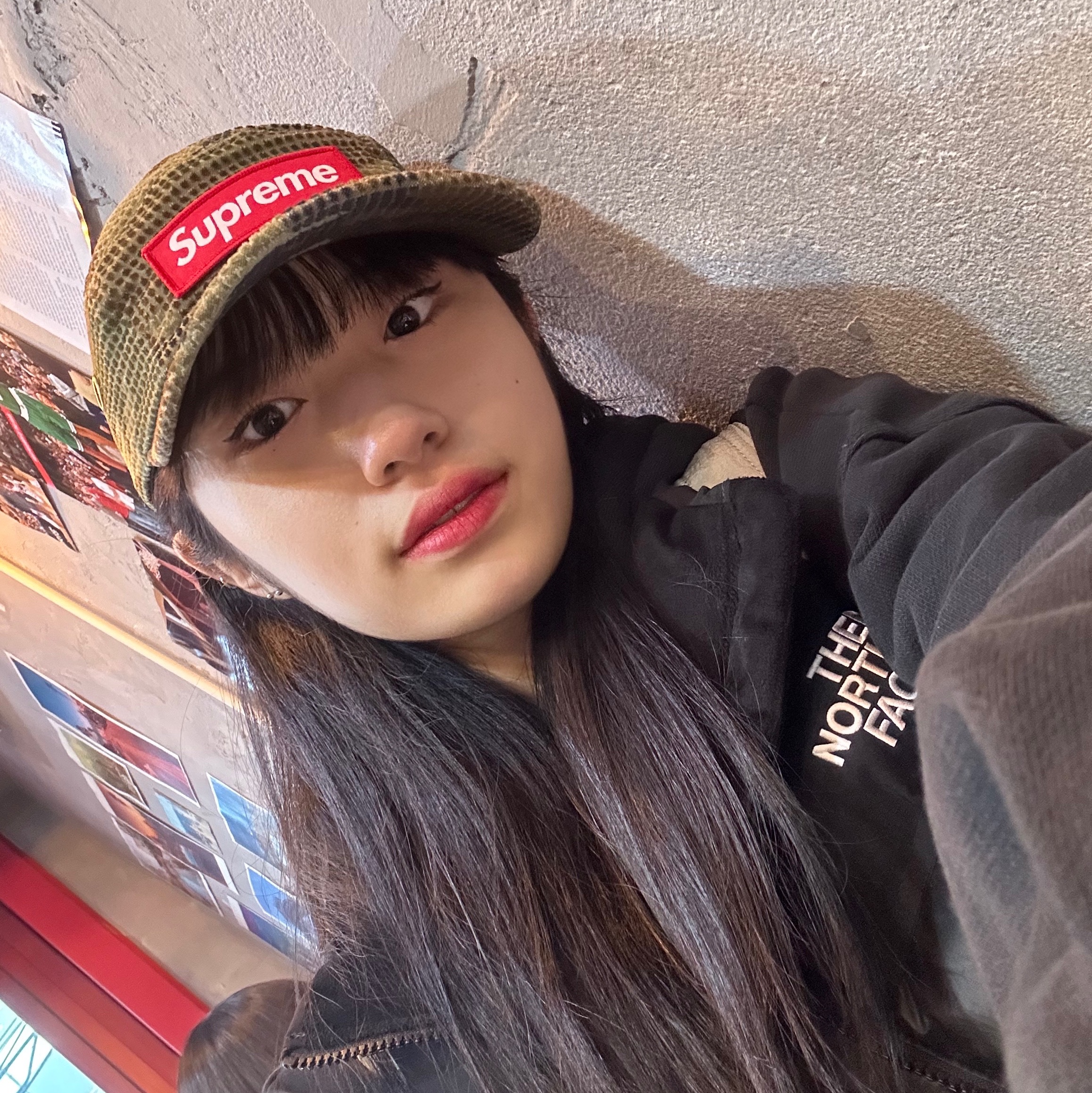 Supreme Camo Grid Velvet Camp Cap Woodland Camo - 22FW, The North Face White Label Novelty Nuptse Down Vest Black 착용 스타일 - 2