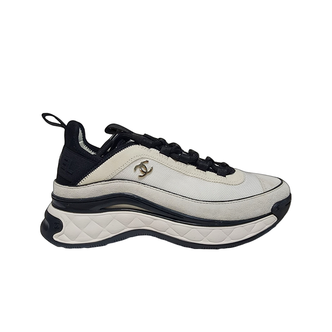 샤넬 믹스드 파이버 스니커즈 패브릭 스웨이드 카프스킨 & 화이트(Chanel Mixed Fibers Sneakers Fabric Suede Calfskin & White) - 1