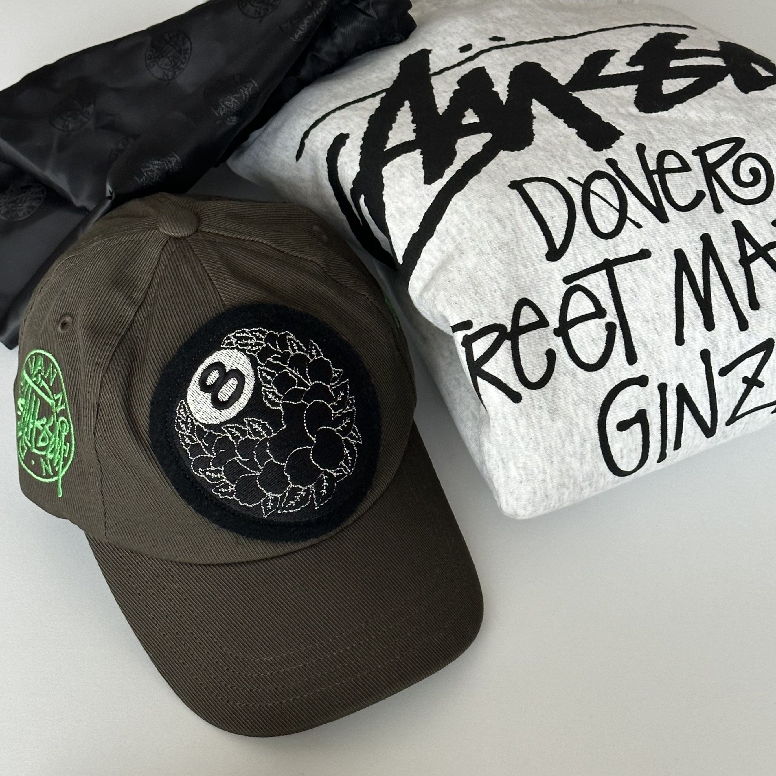 Stussy x Dries Van Noten 8 Ball Patch Cap Khaki 착용 스타일 - 1