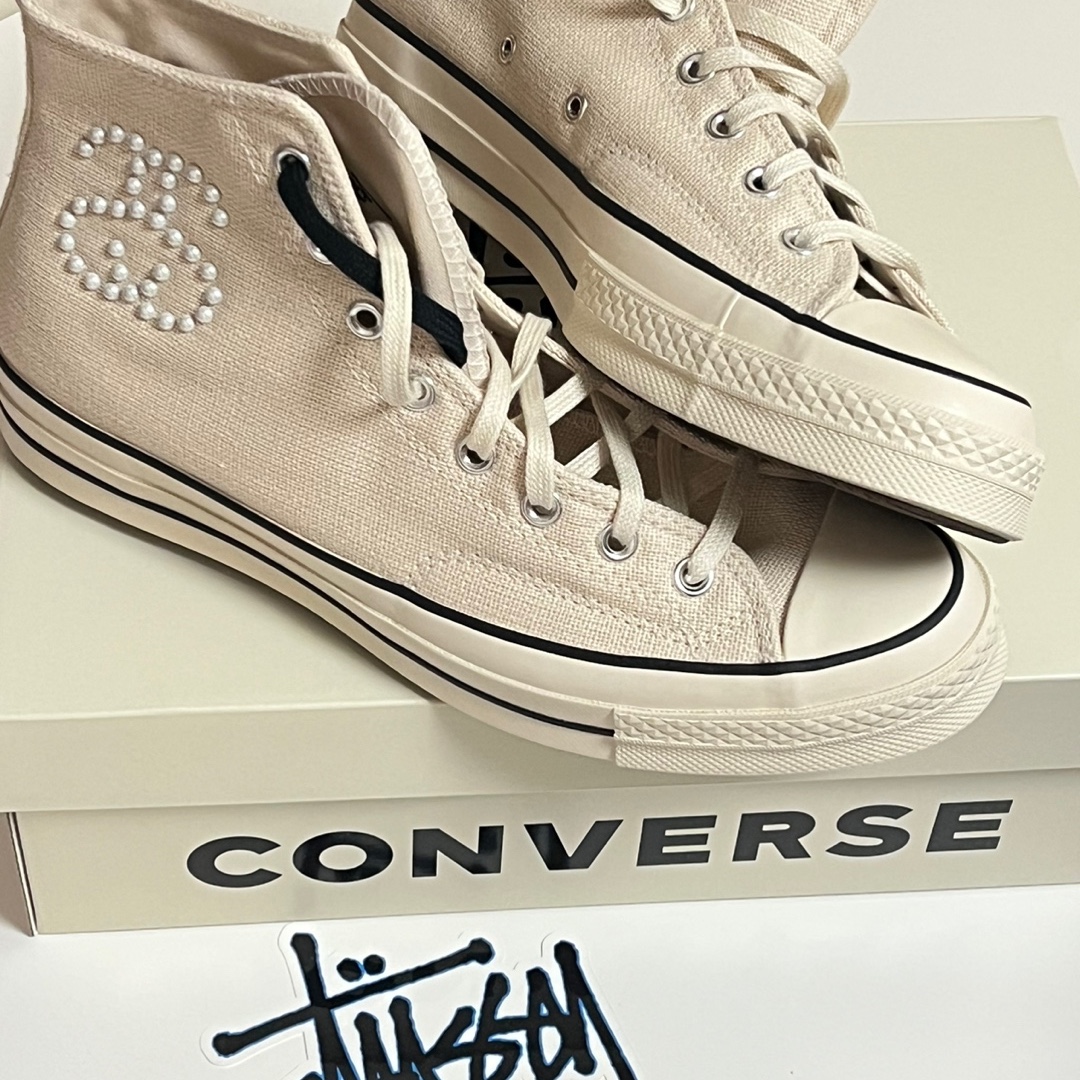 Converse x Stussy Chuck 70 High Natural Ivory 착용 스타일