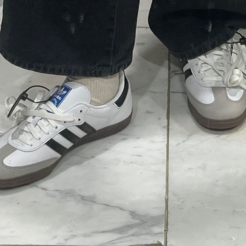Adidas Samba Vegan White Black 착용 스타일