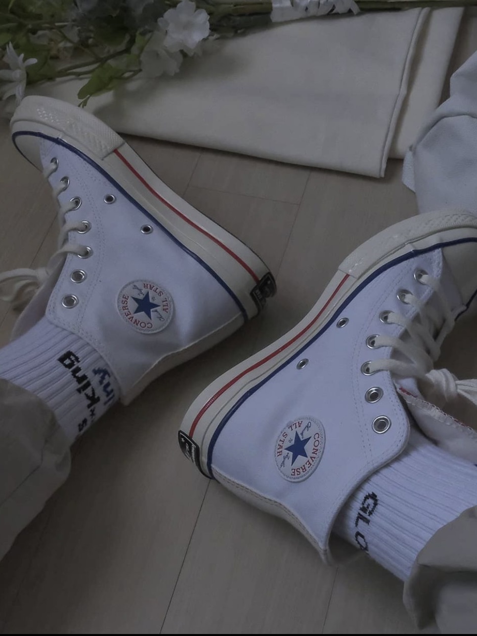 Converse Chuck 70 High Varsity Remix White 착용 스타일