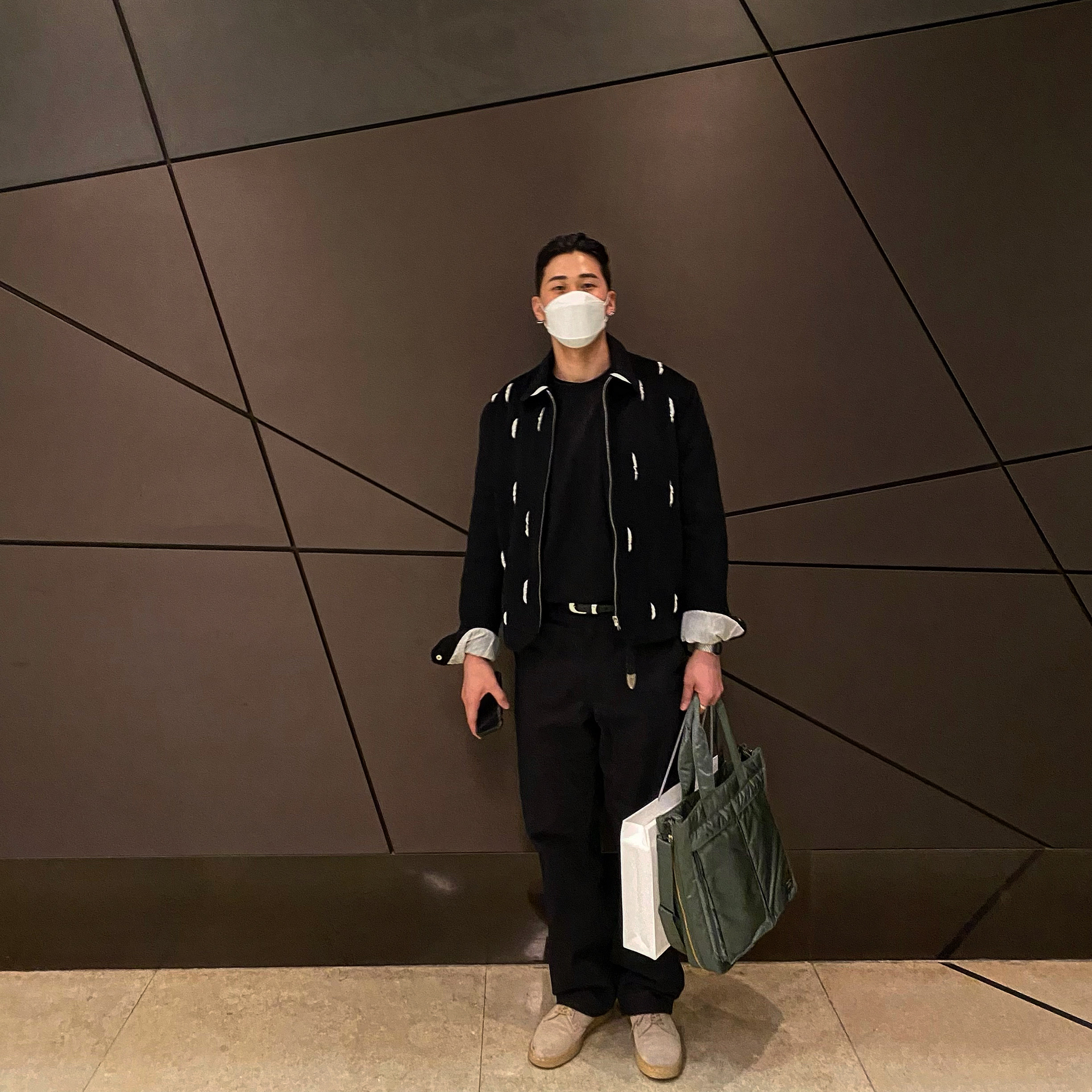 Porter Tanker 2Way Tote Bag Sage Green, Our Legacy Belt 2cm Leather Black 착용 스타일