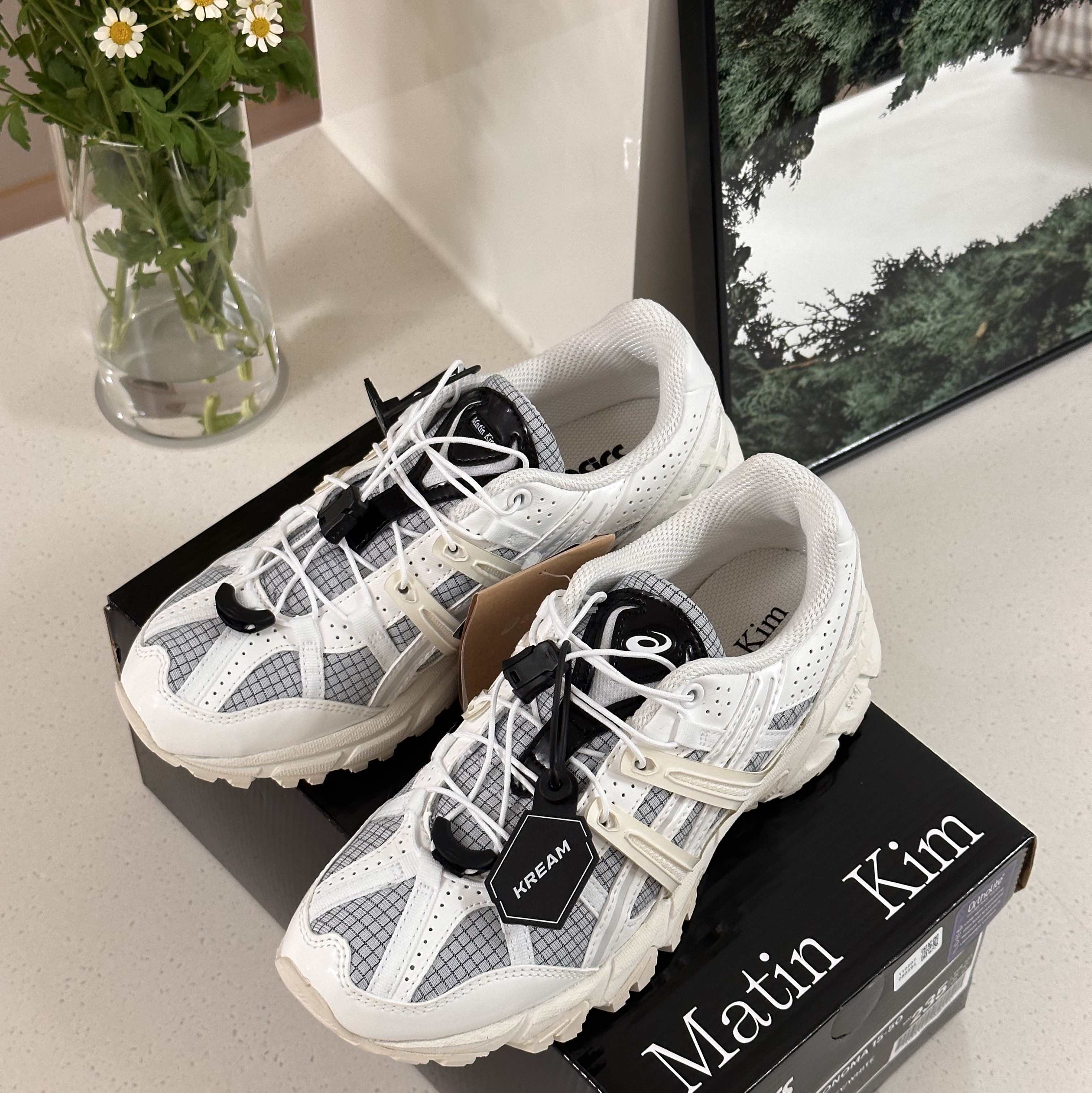 (W) Asics x Matin Kim Gel-Sonoma 15-50 Glacier Grey White 착용 스타일