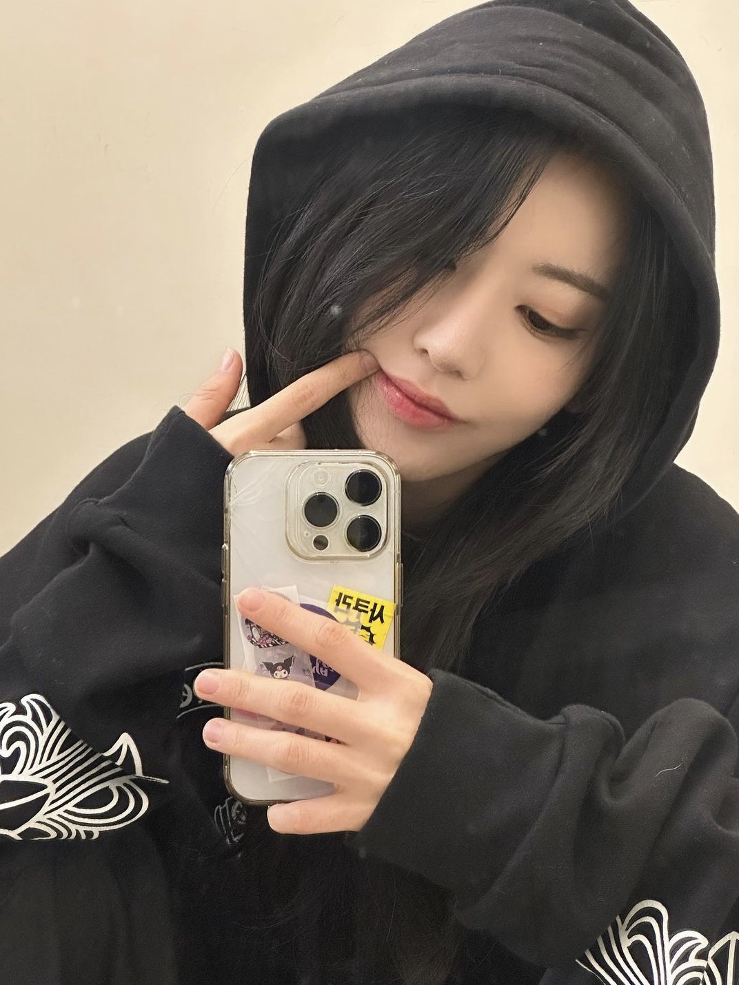 Chrome Hearts Horseshoe Floral Hoodie Black 착용 스타일 - 1