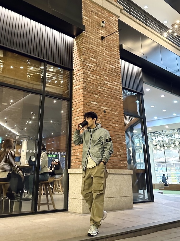 (W) Asics x Matin Kim Gel-Sonoma 15-50 Oasis Green Pure Silver, Stone Island 40723 Membrana 3L TC Hooded Jacket Sky Blue - 23SS 착용 스타일 - 2
