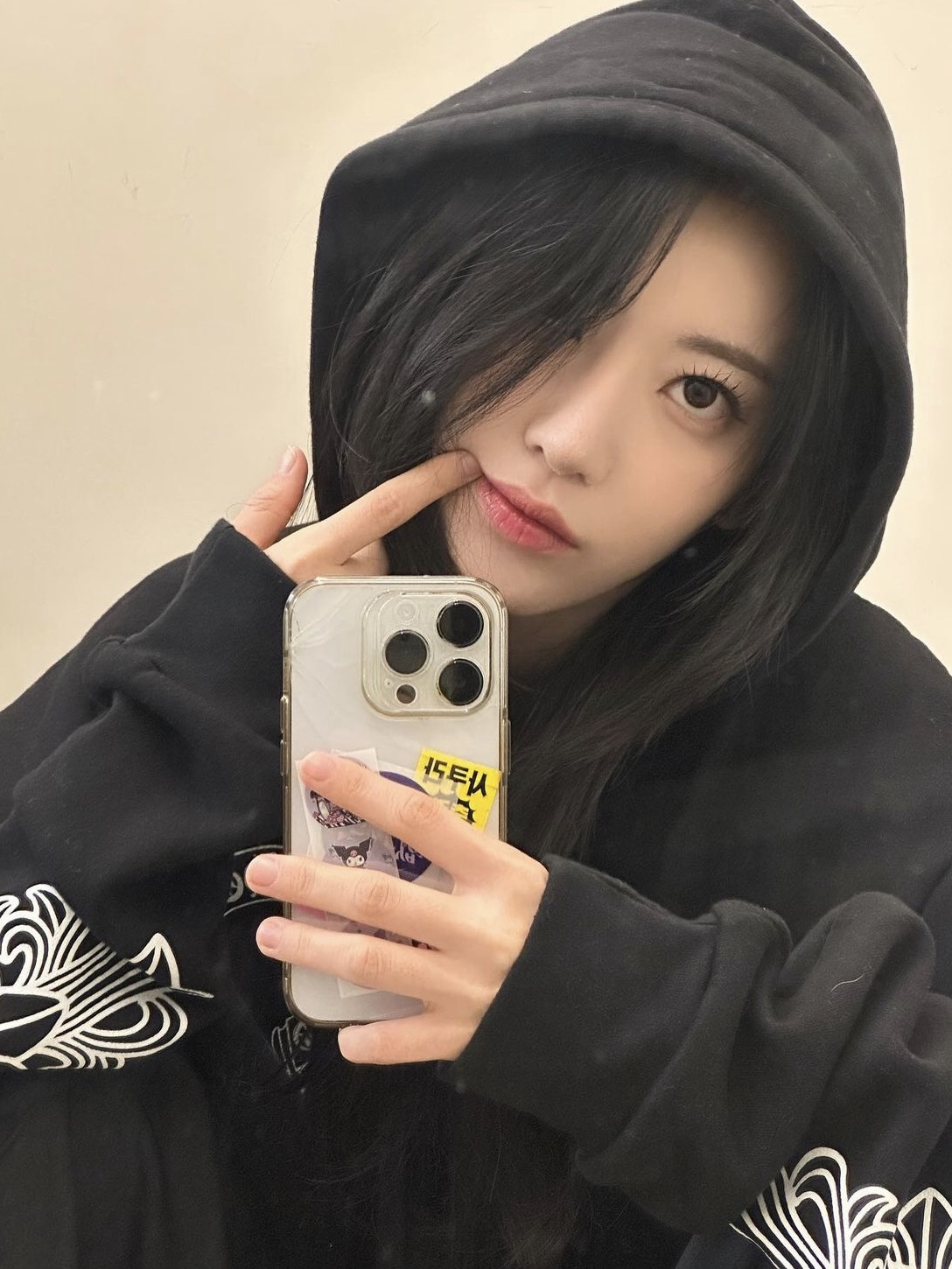 Chrome Hearts Horseshoe Floral Hoodie Black 착용 스타일 - 2