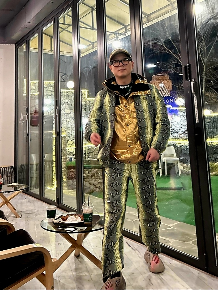 Supreme x The North Face Snakeskin Taped Seam Coaches Jacket Green - 18SS, Supreme x The North Face Metallic Mountain Parka Gold - 18SS 착용 스타일 - 1