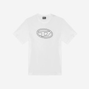 Diesel T-Just-Bigoval Vintage Cotton Jersey T-Shirt White