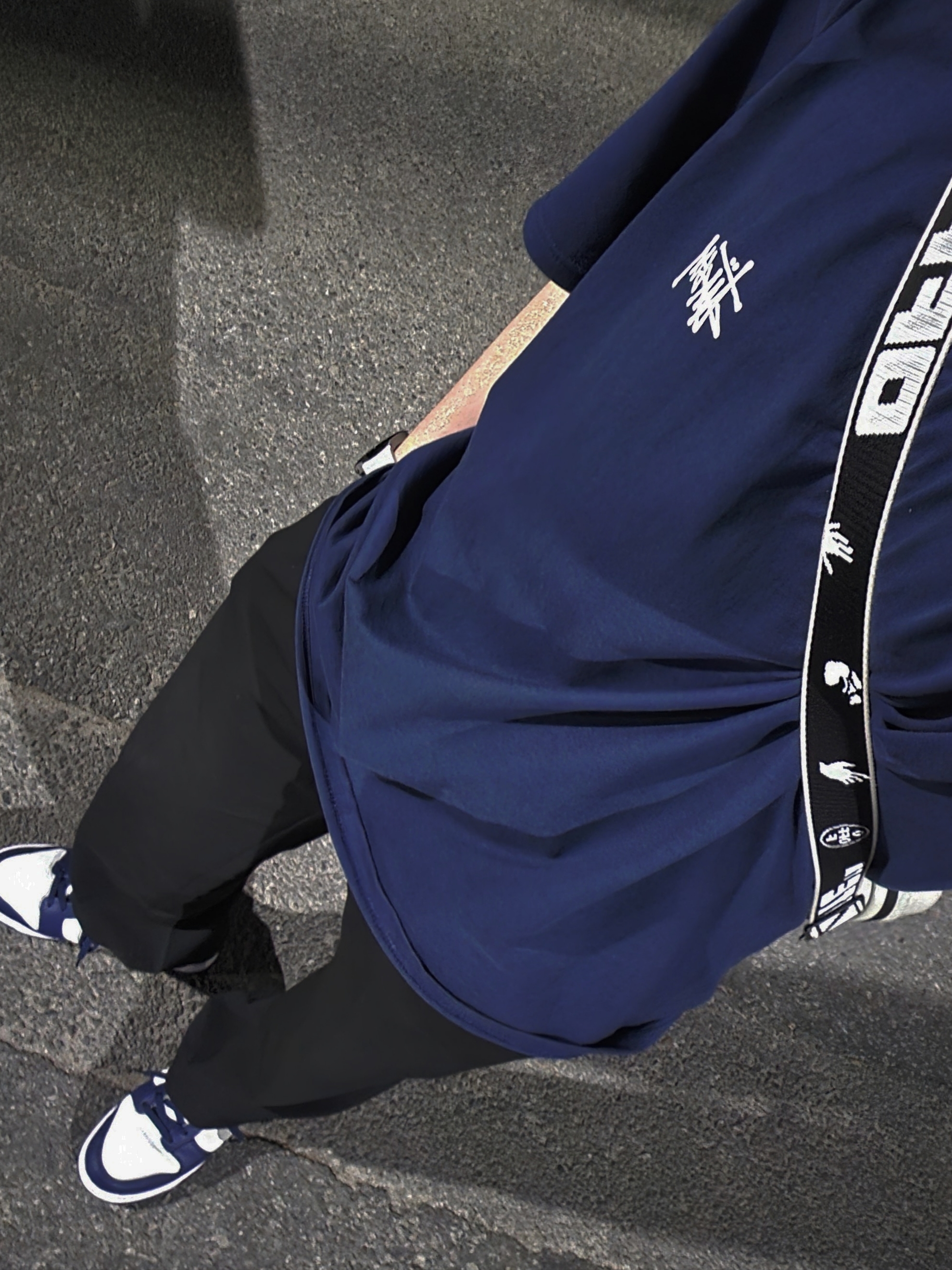 Nike Dunk Low Midnight Navy, Stussy Basic Stussy T-Shirt Navy 2023 착용 스타일
