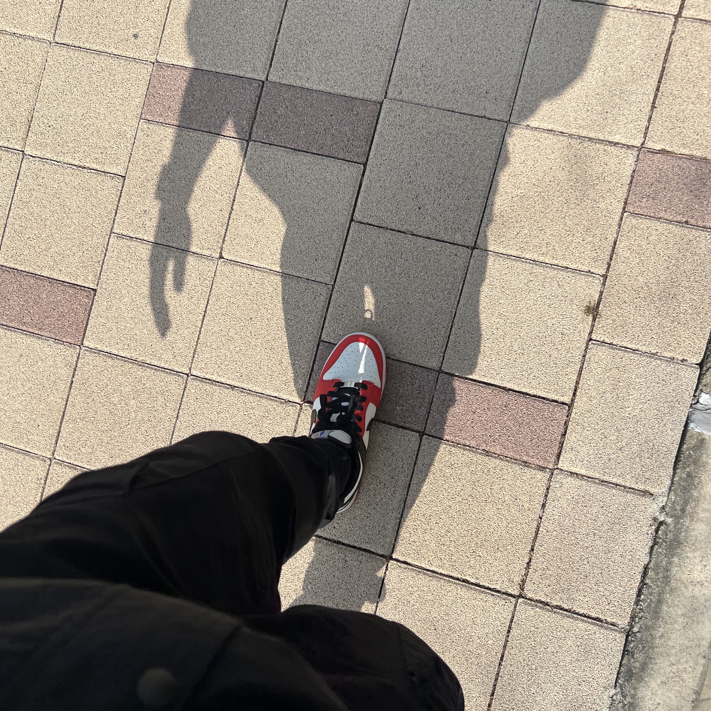 Nike x NBA Dunk Low Retro EMB Black and Chile Red 착용 스타일