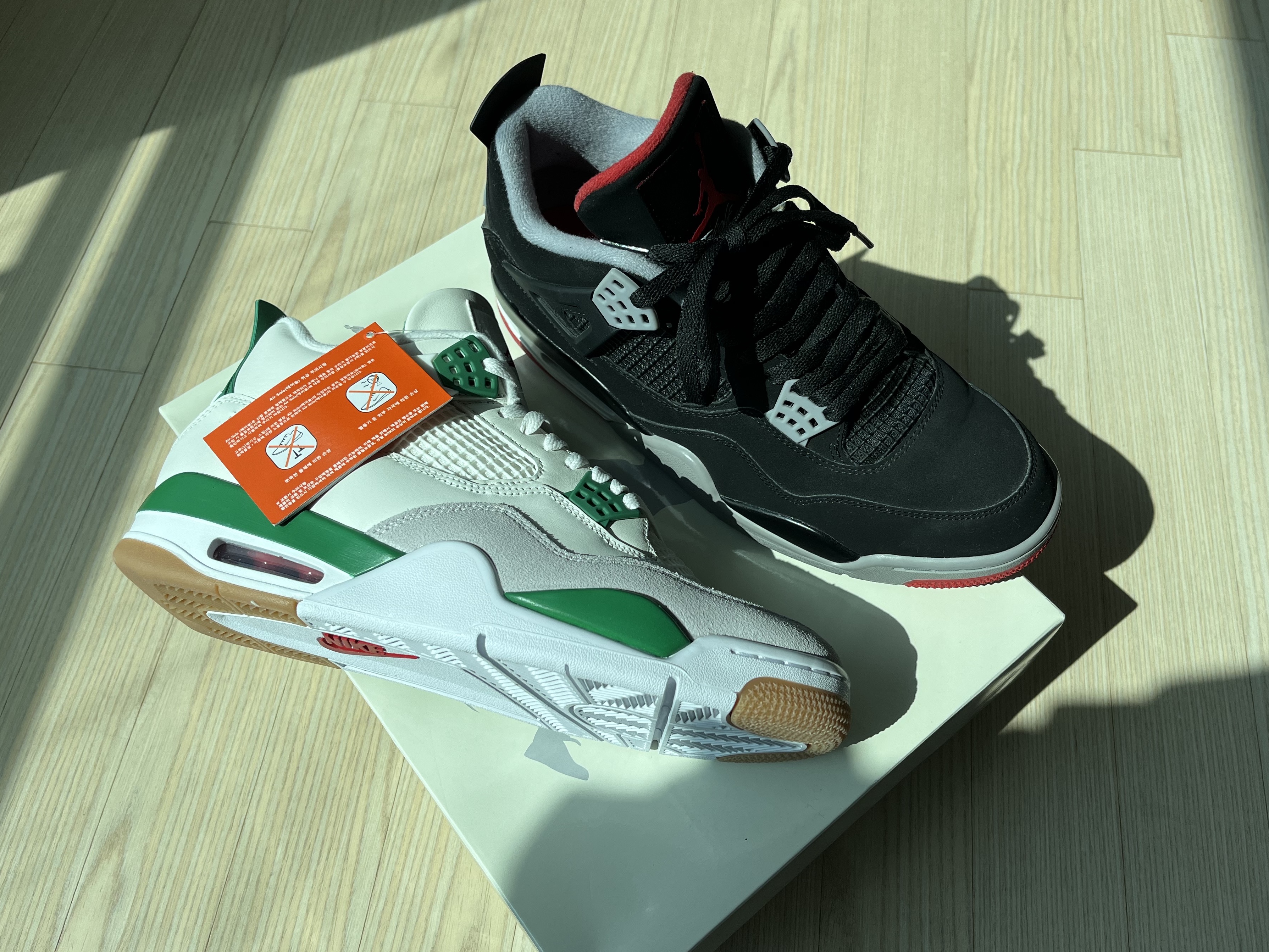 Jordan 4 x Nike SB Retro SP Pine Green, Jordan 4 Retro Black Cement 2012 착용 스타일