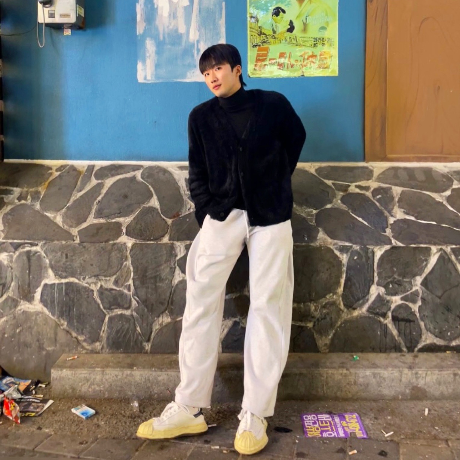 Maison Mihara Yasuhiro Blakey VL OG Sole Leather Low-top Sneakers White 착용 스타일