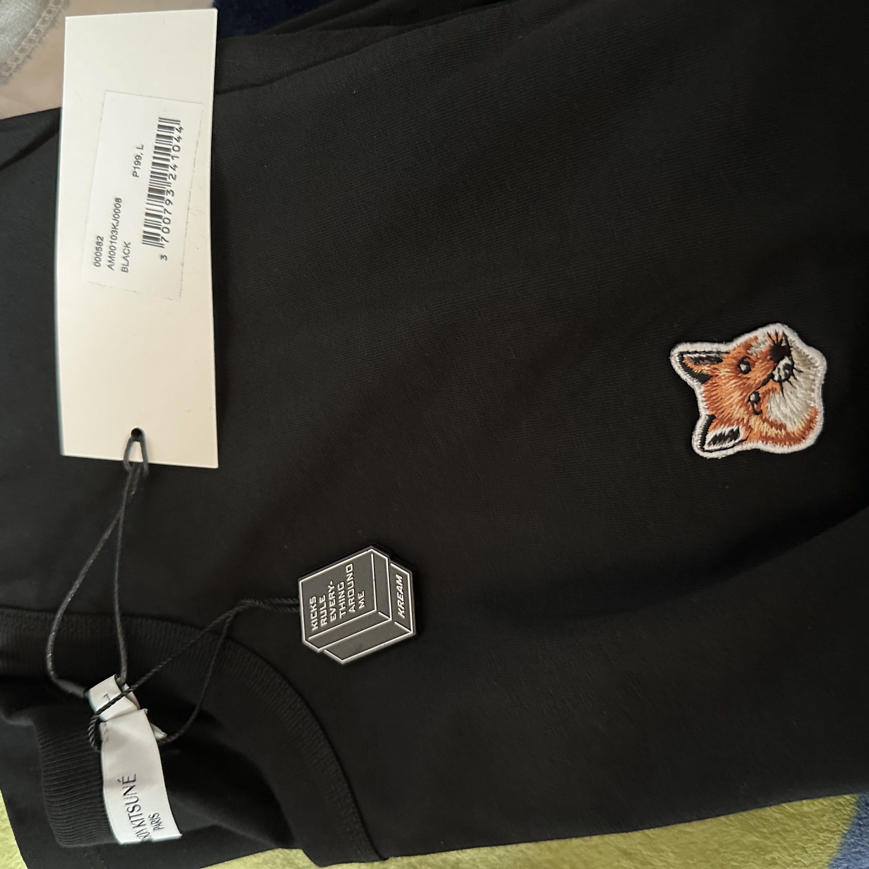 Maison Kitsune Fox Head Patch Classic T-Shirt Black 착용 스타일