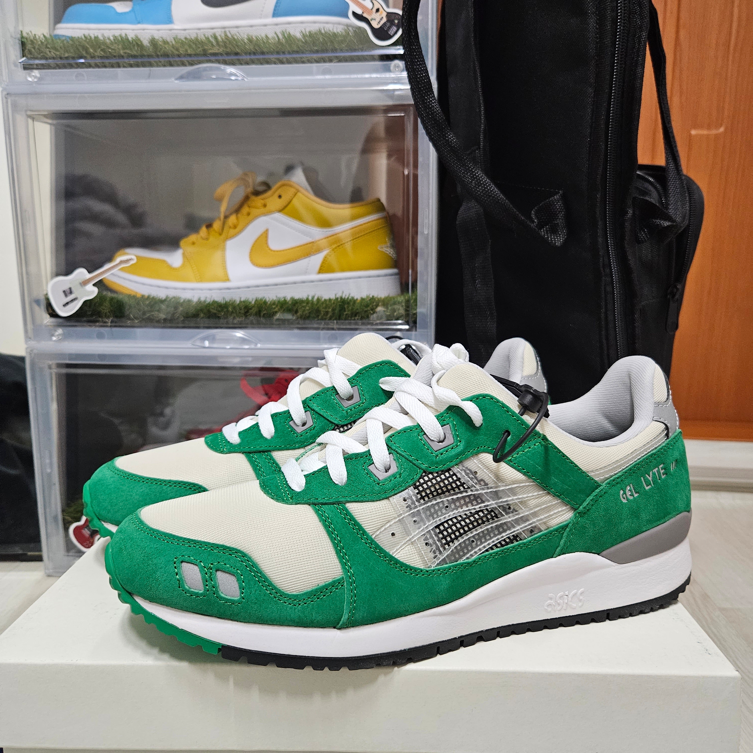 Asics x Awake NY Gel-Lyte III Green Tambourine 착용 스타일 - 5
