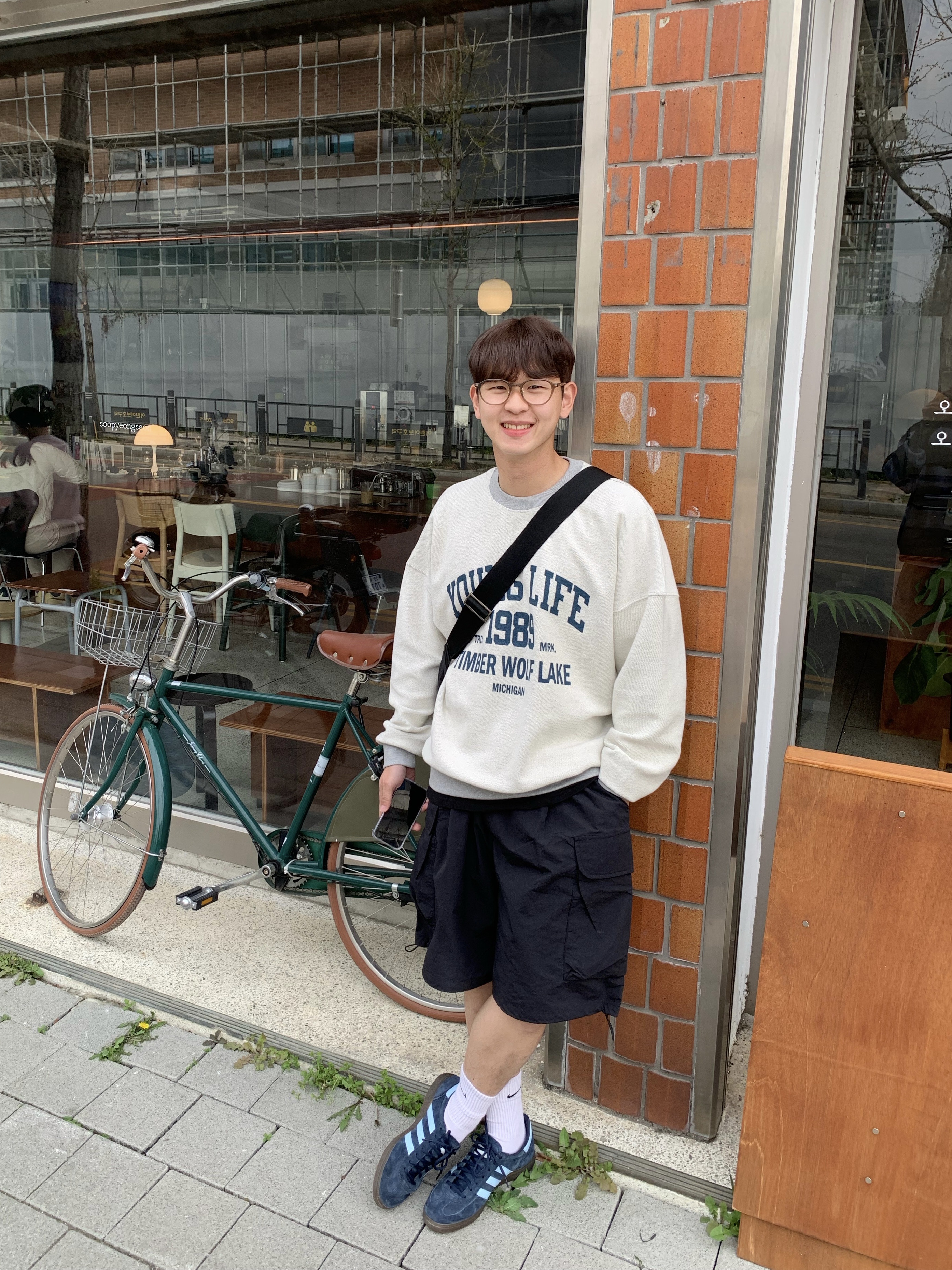 Adidas Spezial Handball Collegiate Navy 착용 스타일 - 1