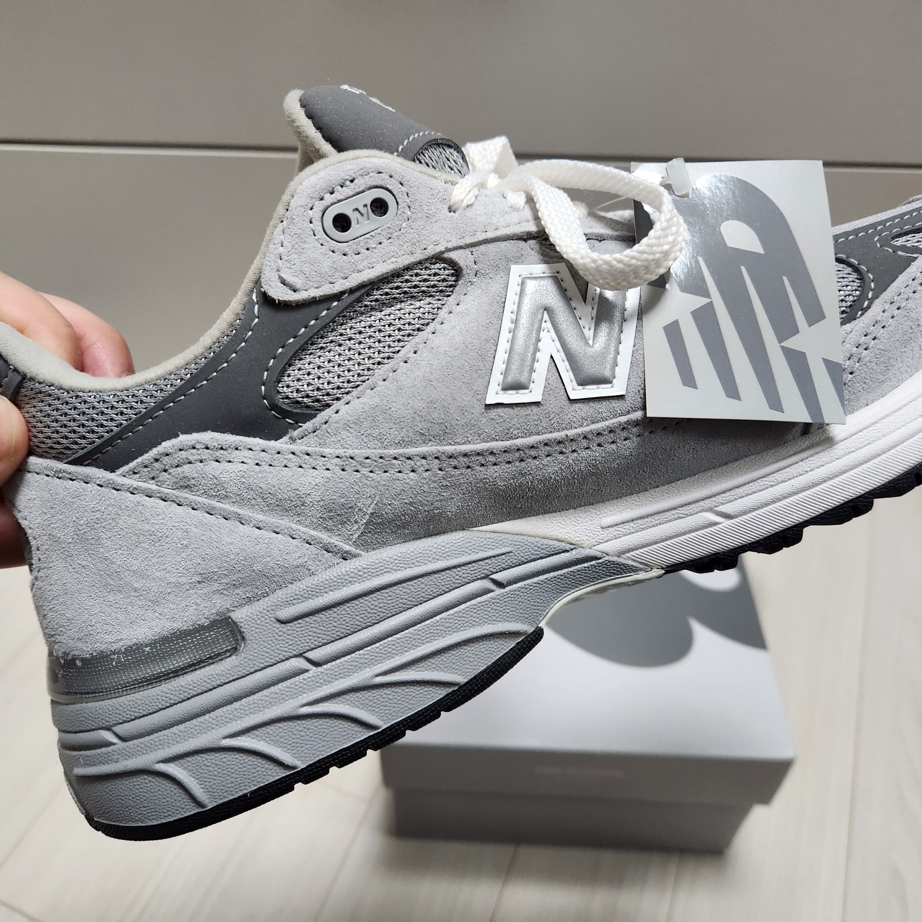 New Balance 993 Made in USA Grey - D Standard 착용 스타일 - 2
